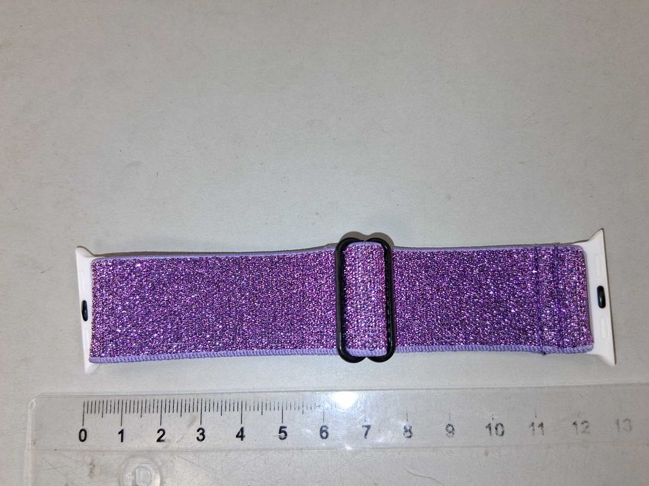 N061 Fioletowy Brokatowy Elastyczny Pasek Opaska do Smartwatcha Zaczep