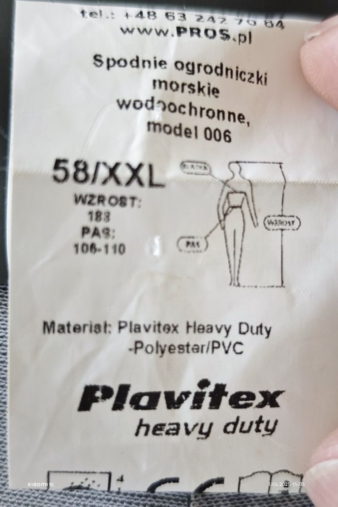 SPODNIE RYBACKIE Plavitex Heavy duty sztormiak PROS 006 roz. 58 XXL