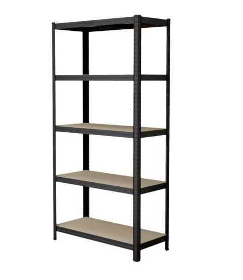 Стелаж металевий чорний 180 х 90 х 40 см 5 полиць, 120 кг