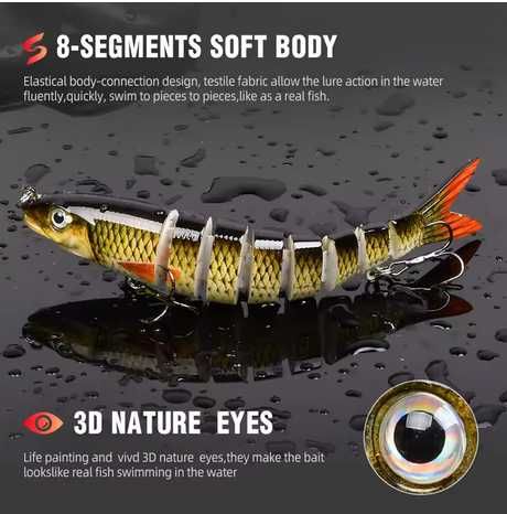Przynęty wędkarskie Multi Jointed Swimbait Crank Bait Wolno tonąca