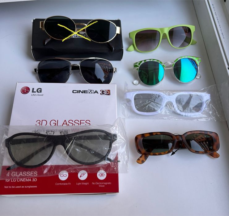 Окуляри сонцезахисні, 3D, для зору