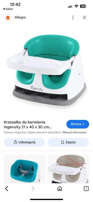 Krzeselko do karmienia dla dziecka