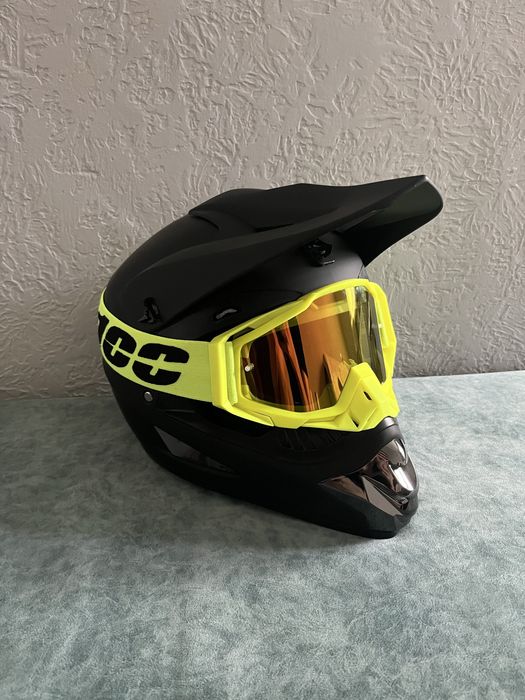 Мотошолом ендуро з окулярами + ПОДАРУНОК