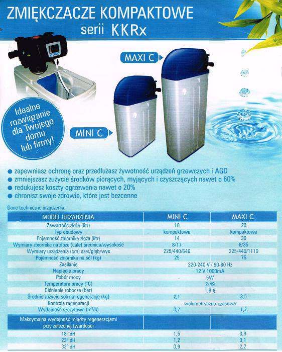 ZMIĘKCZACZ DO TWARDEJ wody automat 20 L złoża