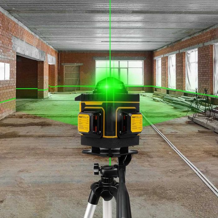 Profesjonalna poziomica z wyświetlaczem LCD, Laser krzyżowy 360
