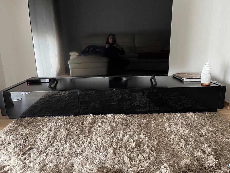 móvel de sala de madeira Wengue preto + 2 prateleiras