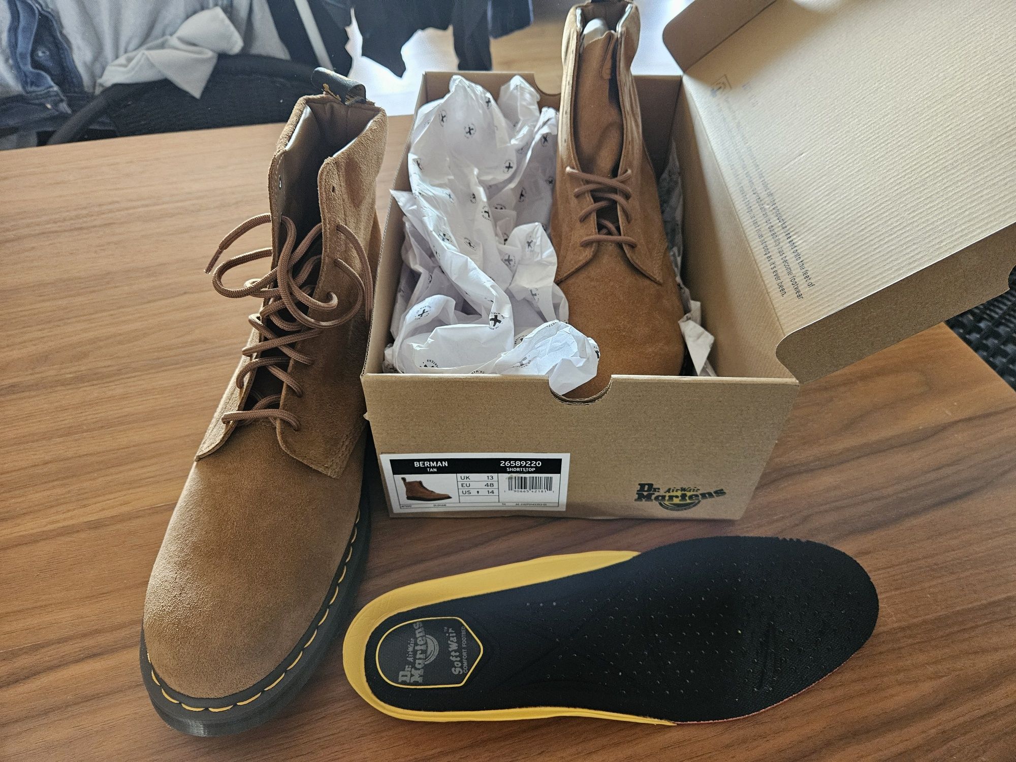 Dr. Martens Glany Berman Leather TAN Duży rozmiar !