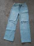 Spodnie wide leg z dziurami jasnoniebieskie damskie rozmiar 36 house
