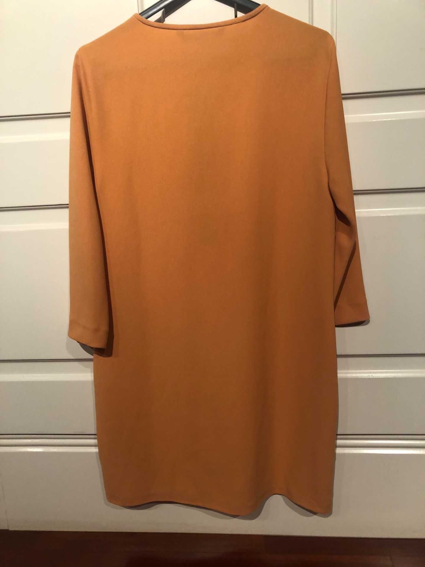 vestido cor salmão fluido muito elegante  ZARA   S