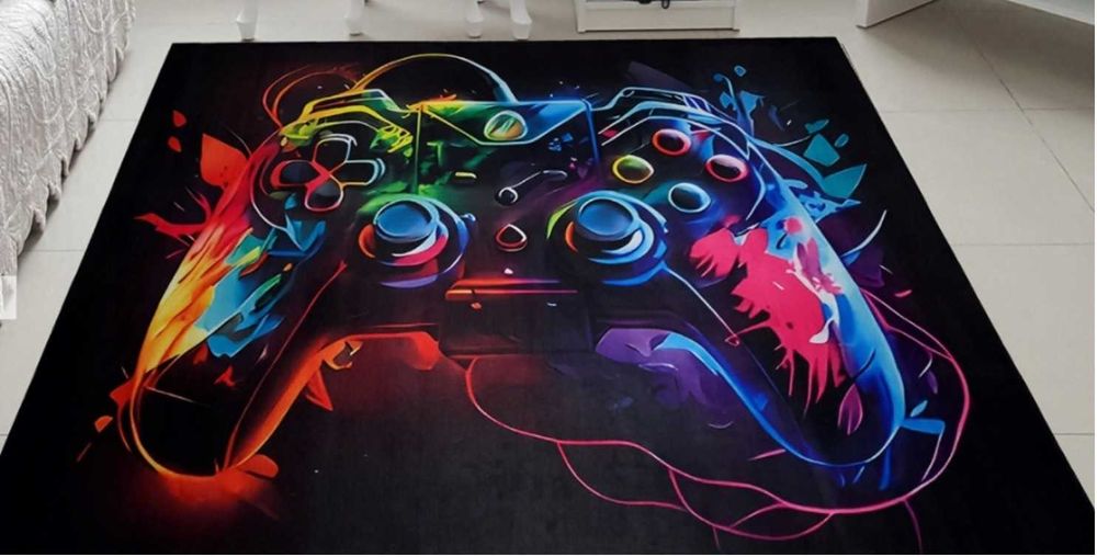 dywan klawiatura pad gamingowy 140x200 czarny młodzieżowy NOWY neon