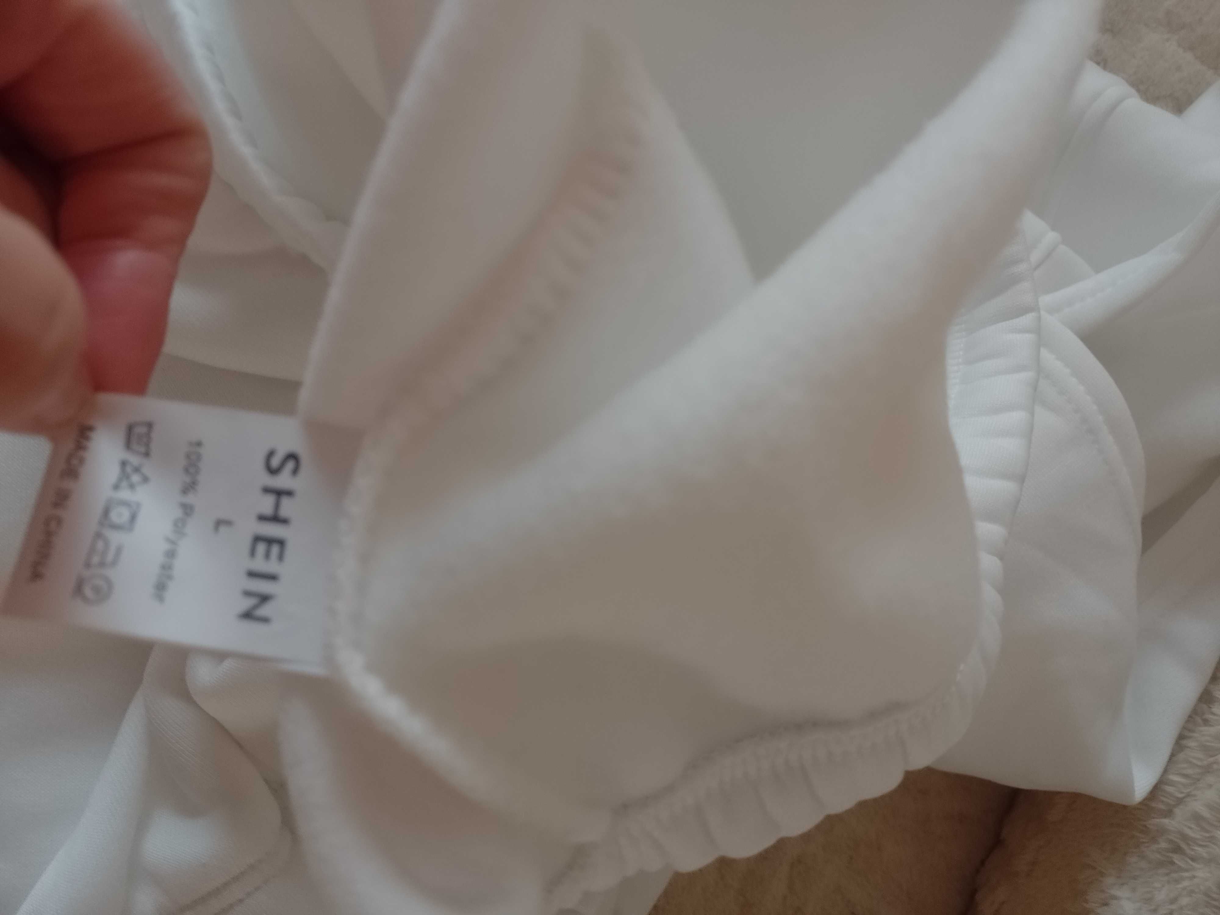 (40/L) Shein/ Białe dresy z kapturem, NOWE