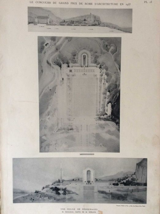 Le concours du grand prix de Rome d´architecture en 1933. ( Prancha )