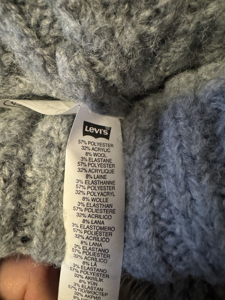 czapka levi beanie z pomponem i naszywką wełna