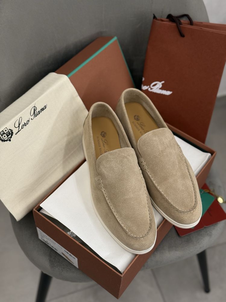 Лоферы бежевые мужские loro piana лоро пиана чоловічі лофери