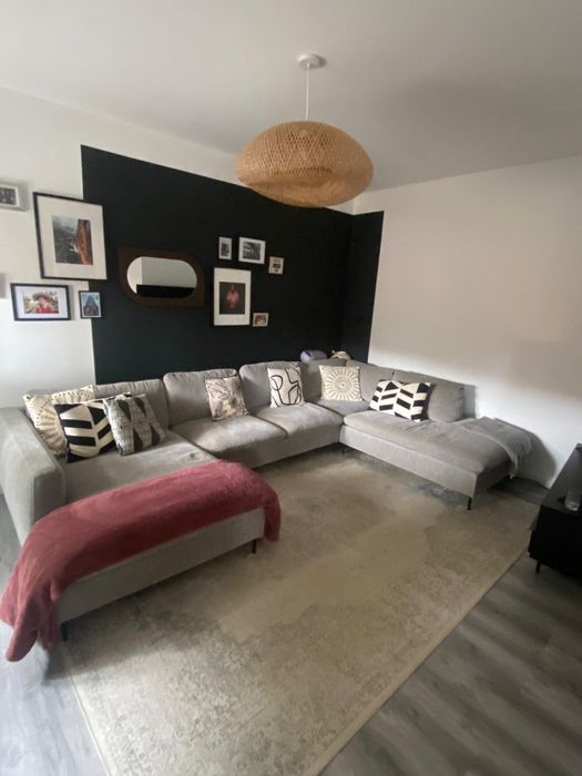 Sofa panorâmico cinzento