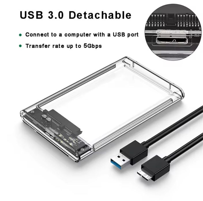 Зовнішній Карман для HDD, SSD 2,5" USB 3,0 Високошвидкісний.