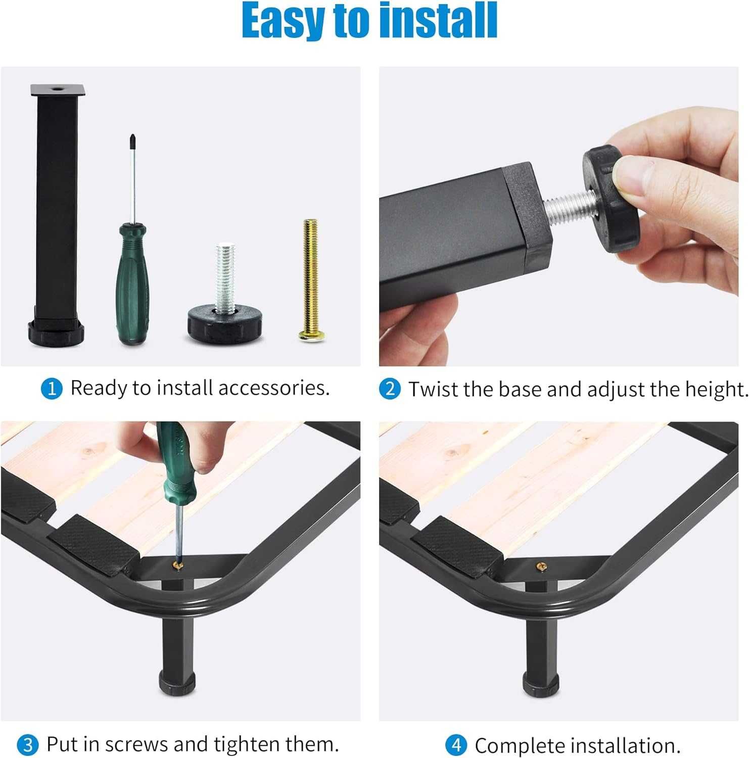 Nowe nogi do mebli / nóżki metalowe / regulowane 20-22cm / 4szt !1280!