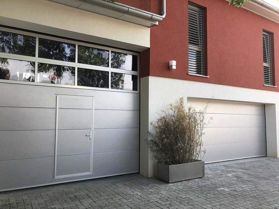 Brama garażowa 2000x2000 Antracyt brąz srebrna segmentowa ocieplana