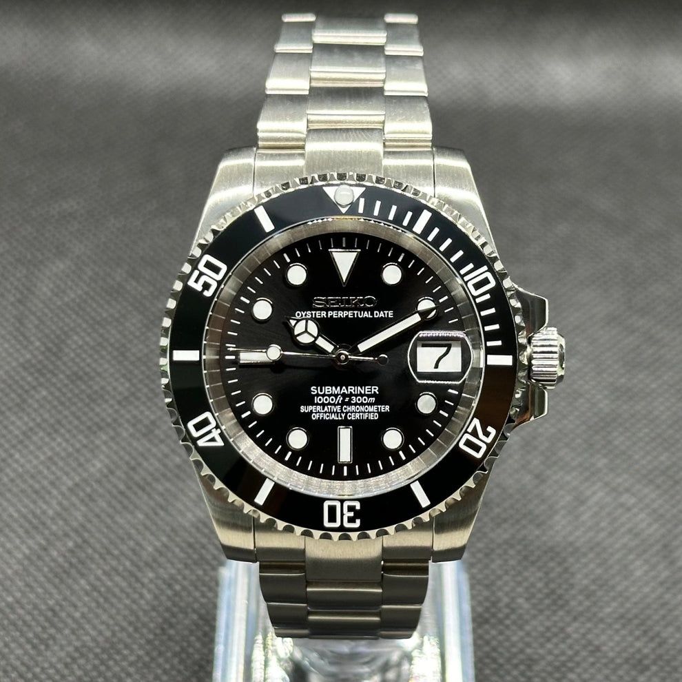 SEIKO MOD Submariner Czarny Oyster Custom NOWY