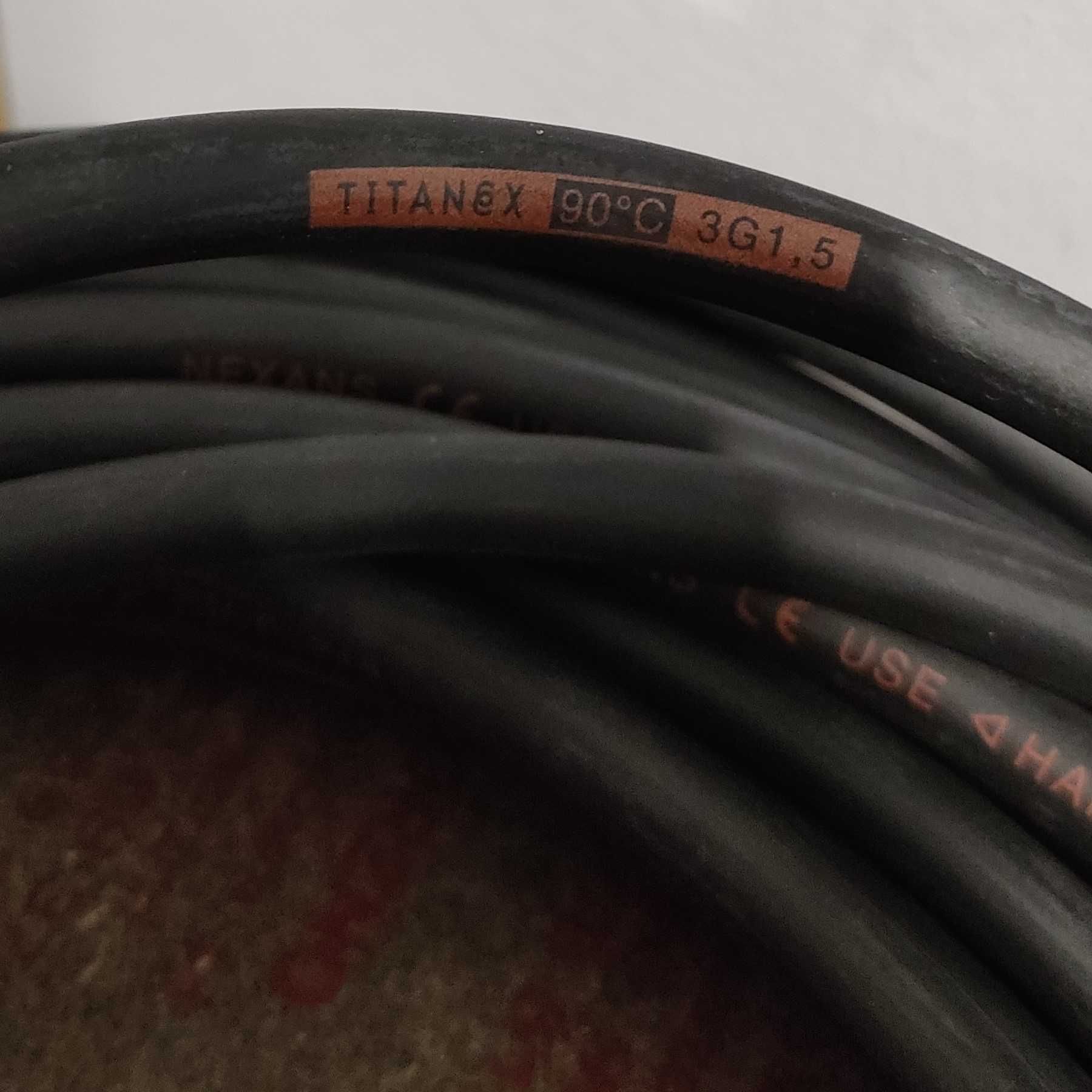 Kabel zasilający gumowy TITANEX 3x1,5mm linka miedziana 100% Cu