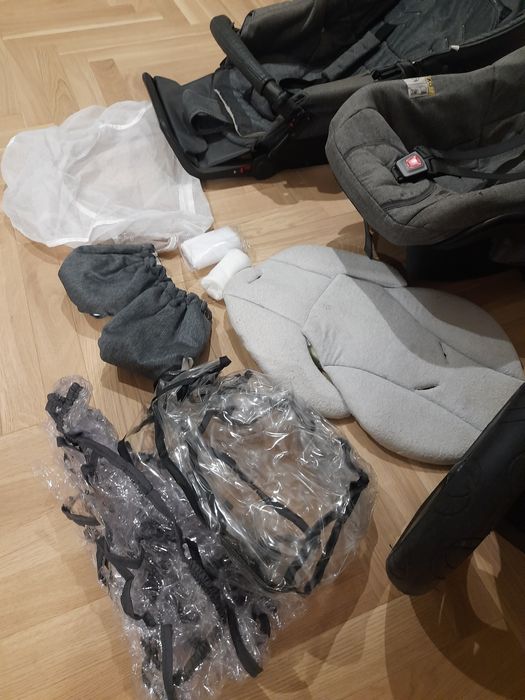 Wózek dla dziecka Adamex Barletta 3 w 1 Gondola Spacerówka Fotelik