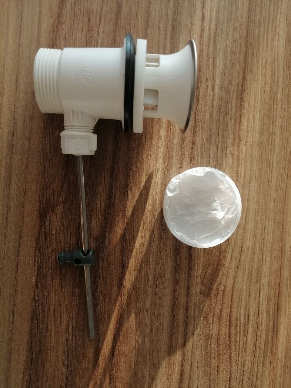 Hansgrohe Korek z z przelewem automatyczny srebrny NOWY