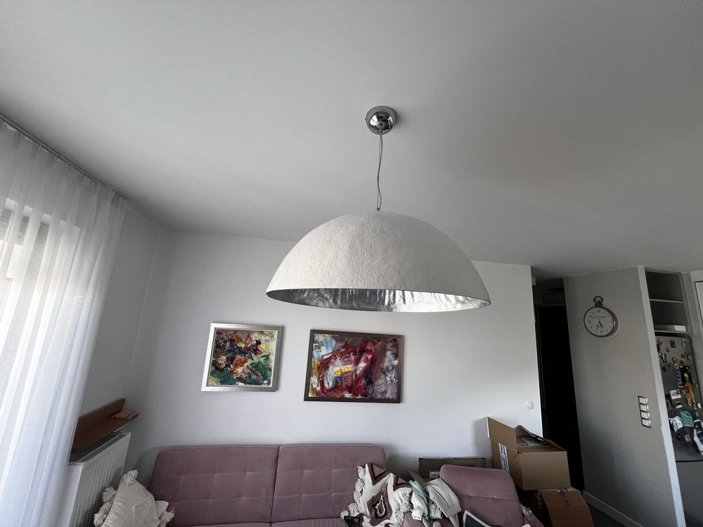 Piękna lampa Atelier Modo4u biało-srebrna do salonu 70cm
