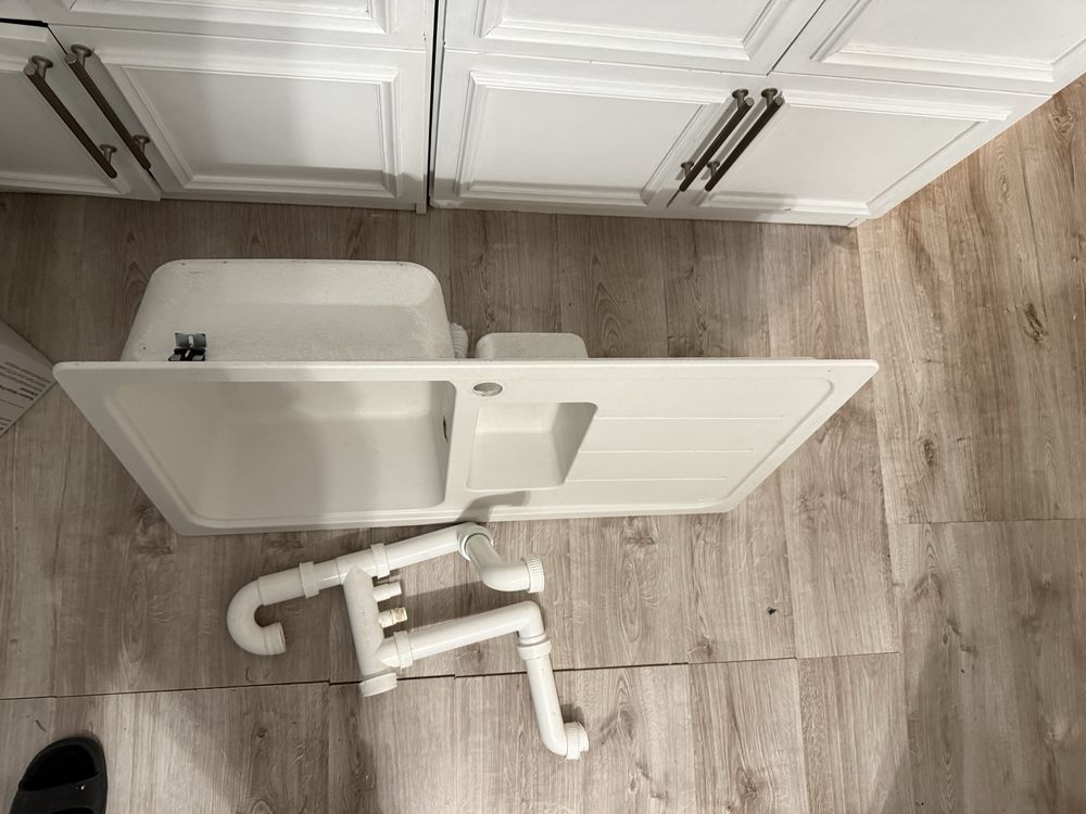Zlew 1,5 komory 90x50 z syfonem i montazem