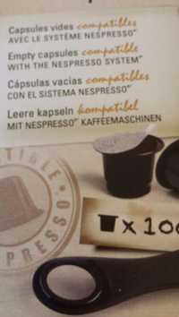 Nespresso - 100 Cápsulas Reutilizáveis + 108 Tampas Autoadesiva