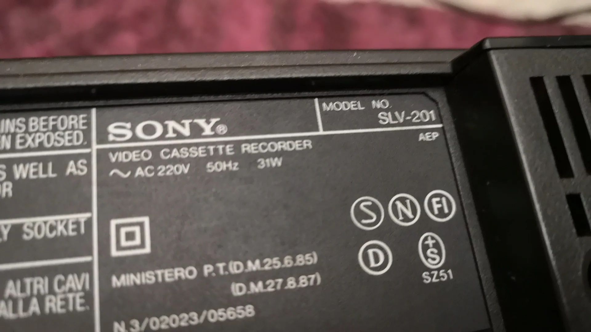 Leitor VHS vintage Sony SLV-201