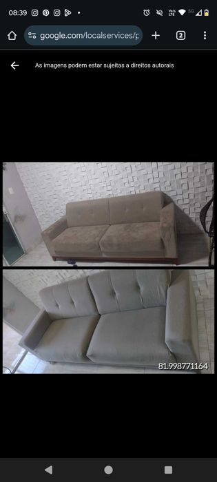 Limpeza de estofos, lavagem a seco