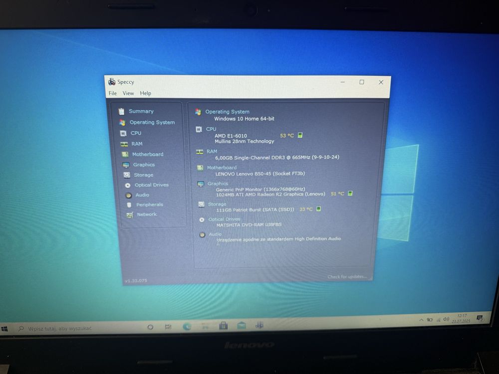 Lenovo B50-45 SSD 120gb, 6gb ram, Windows 10