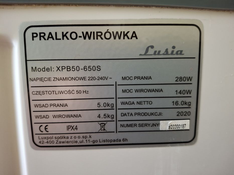 Pralko-wirówka LUSIA XPB50-650S