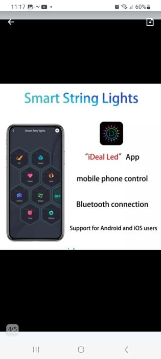 Inteligentne lampki choinkowe 10m