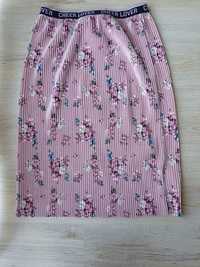 Spódnica primigi różowa welurowa atłasowa plisowana kwiaty sportowa el