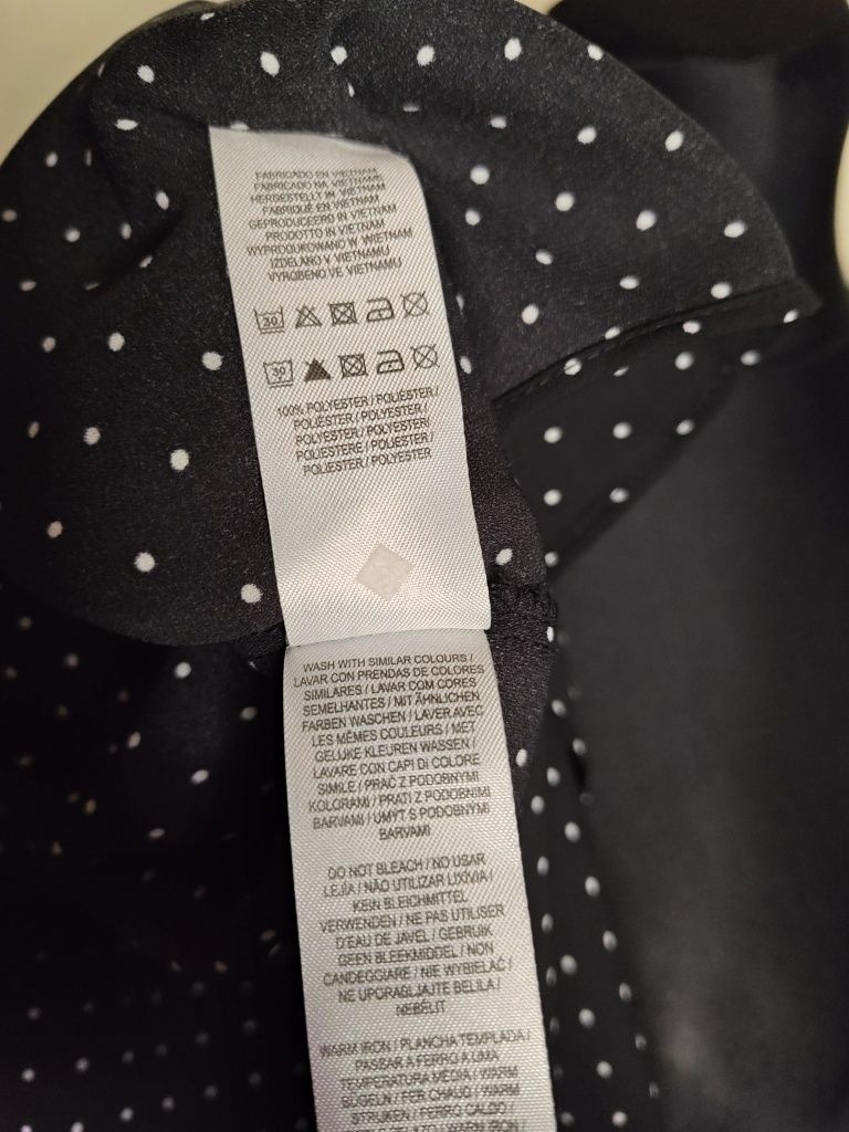 Elegancka czarna koszula w kropki XXL na lato