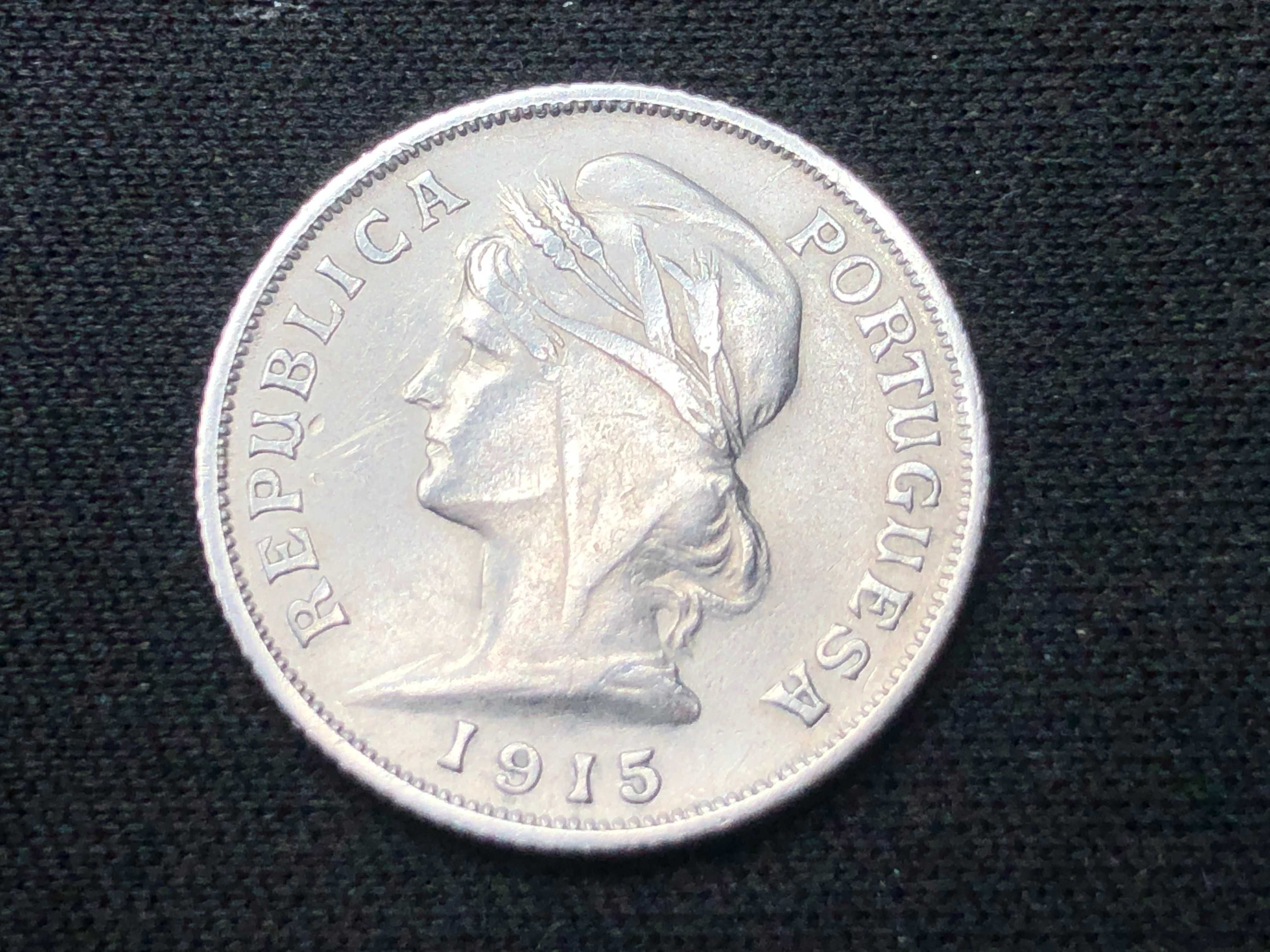 Lote de 2 moedas de 10 Centavos em Prata e bronze 1915 e 1925