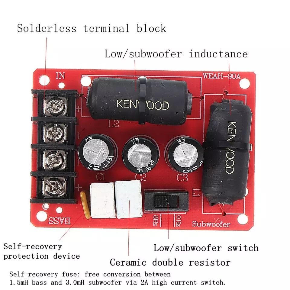 делитель частоты сабвуфера WEAH-90A.  Кроссовер. Звуковой фильтр. Саб.
