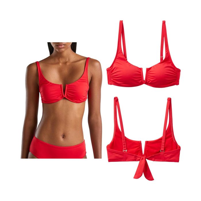 Góra Od Bikini UNITED COLORS OF BENETTON Wyściełany Czerwony S