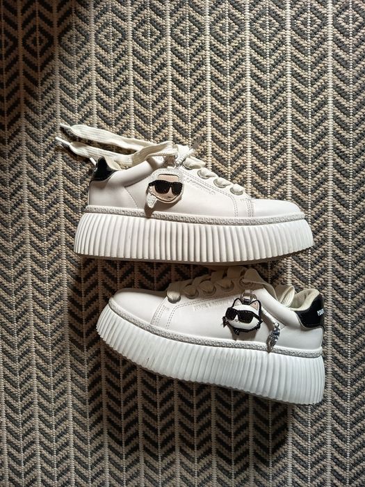 Sapatilhas plataforma brancas karl Lagerfeld