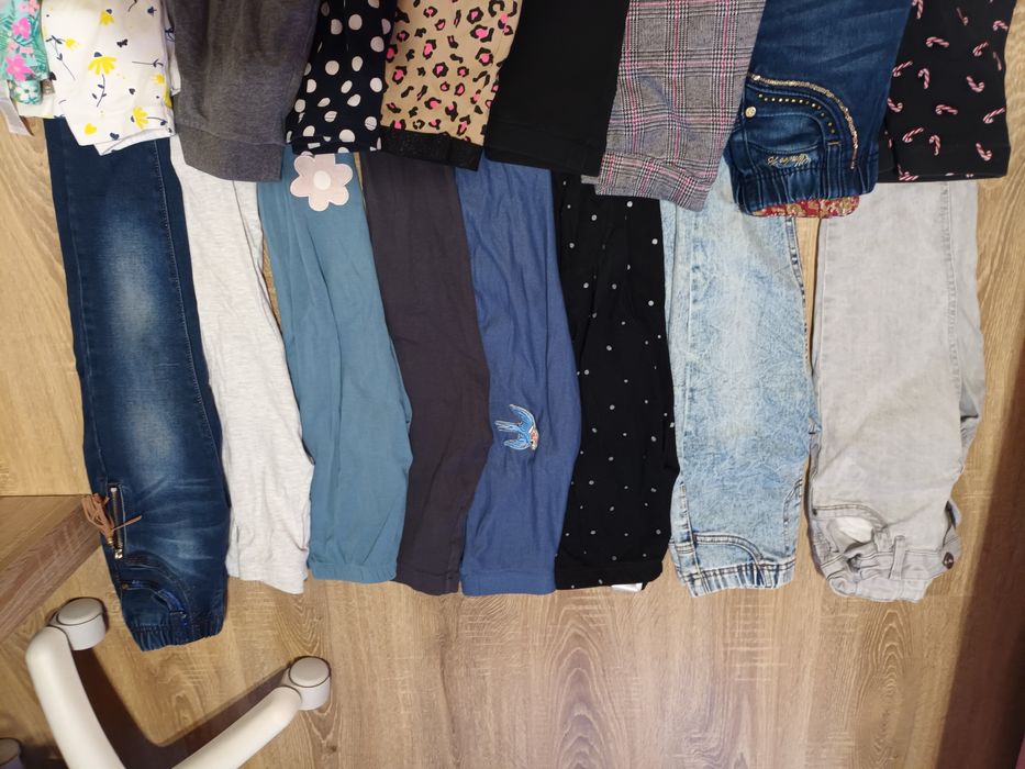 Wielka paka leginsów i spodni 116-122