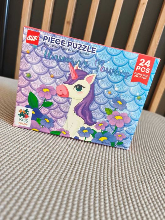 Puzzle Jednorożec 24 elementy + dodatki korona opaska Okazja 7.
