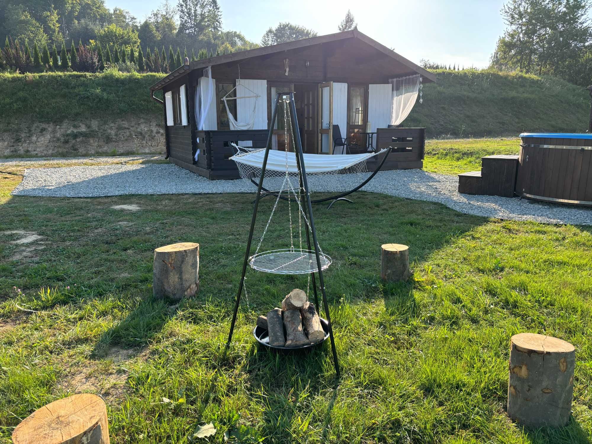 NOWOŚĆ- domek z własnym jacuzzi, kominek, klimatyzacja 360m2 ogród