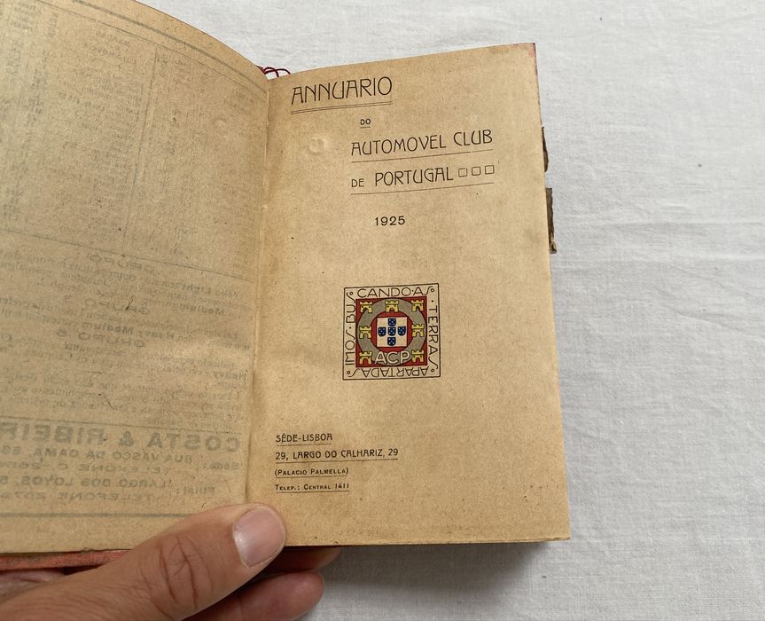 Automóvel Clube de Portugal ACP rally Anuário 1925 raro