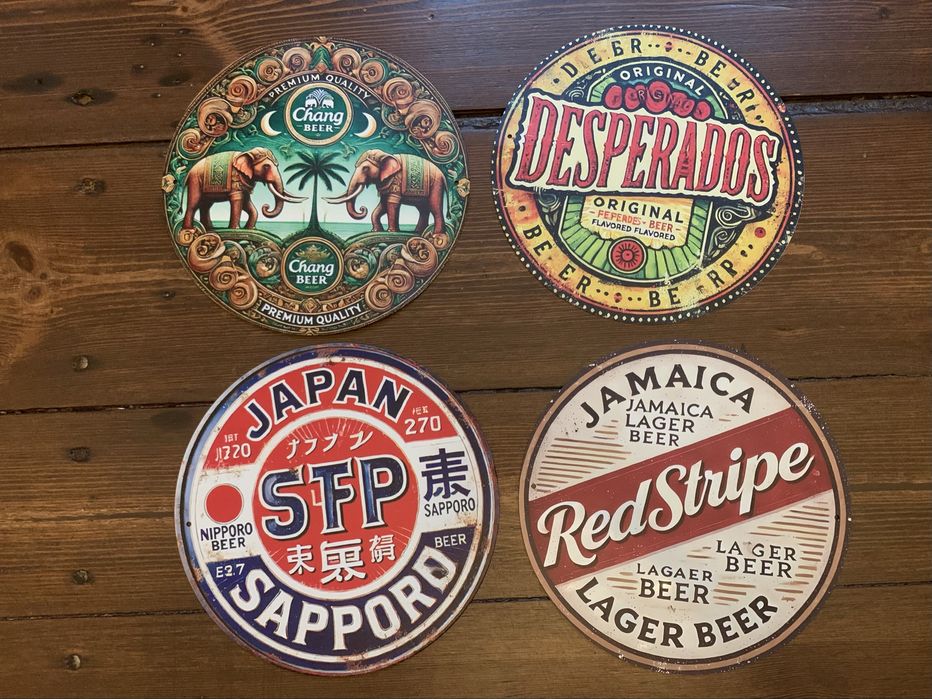 Blacha ozdobna tablica metalowa Retro Piwo Rum Tequila Tyskie Bacardi