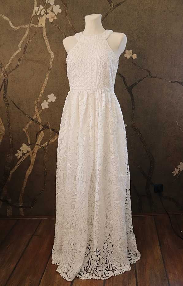 Y.A.S. suknia ślubna koronkowa gipiura biała 36 s