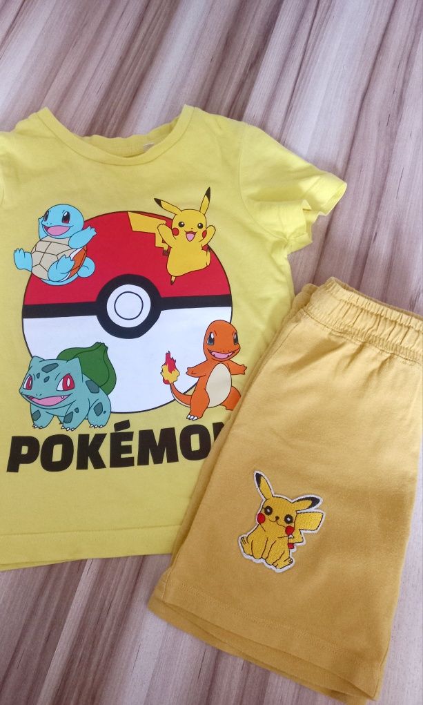 Koszulka HM Pokemon Pikachu tshirt szorty H&M zestaw 2+2