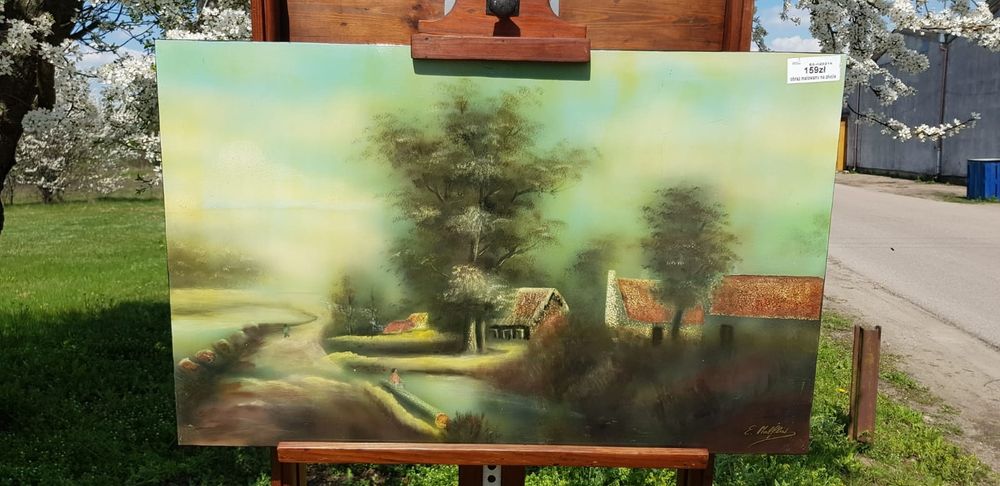 Obraz ręcznie malowany mglista ścieżka #359 Antyki Stylowy Węgrów