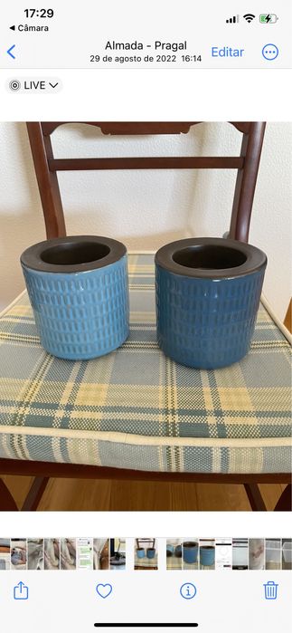 Castiçais modernos louça em tons de azul