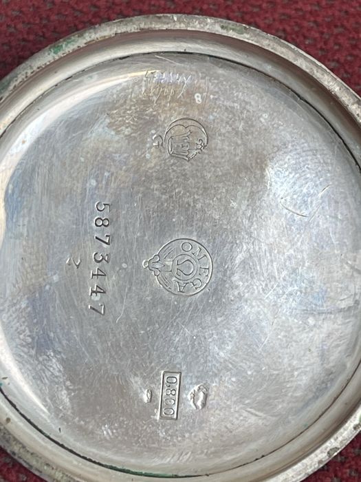 Omega Złocony Srebrny Zegarek Kieszonkowy